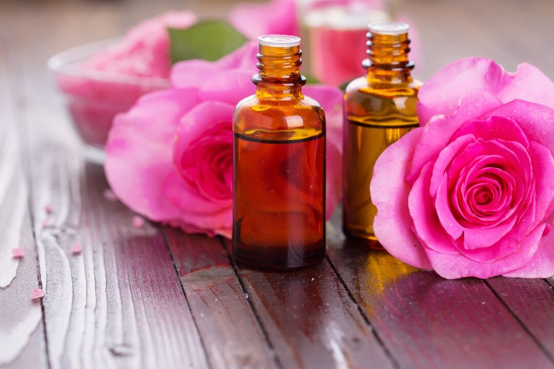 Rose oil rejuvenates the skin