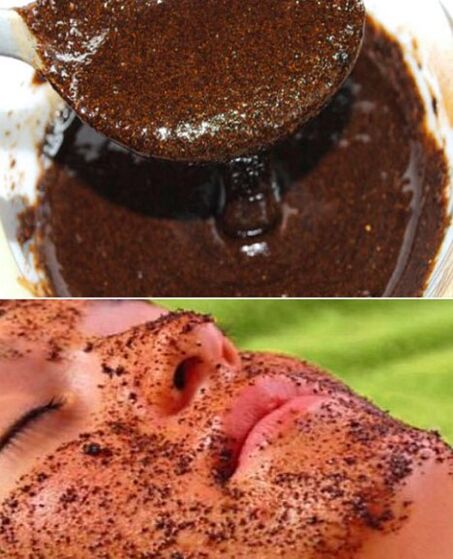Cover the mask with coffee beams